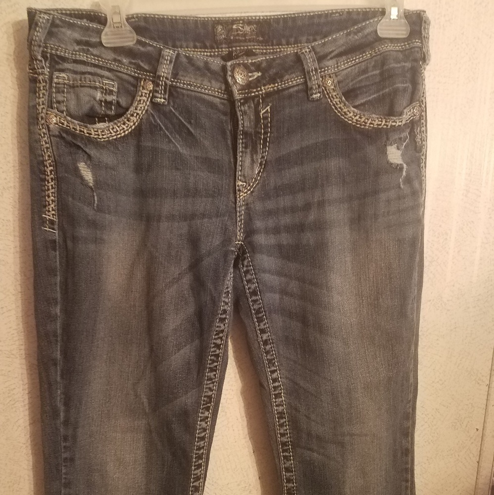 Mens silver jeans 34×33